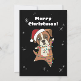 Boxer Hund Weihnachts-Schnee Wintertiere Hunde Feiertagskarte