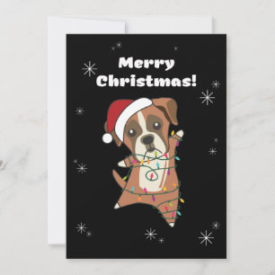 Boxer Hund Weihnachts-Schnee Wintertiere Hunde Feiertagskarte