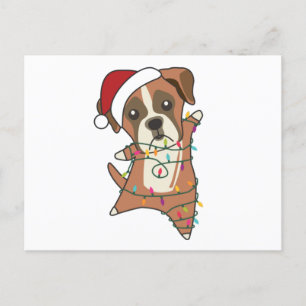 Boxer Hund Weihnachts-Schnee Wintertiere Hunde Postkarte