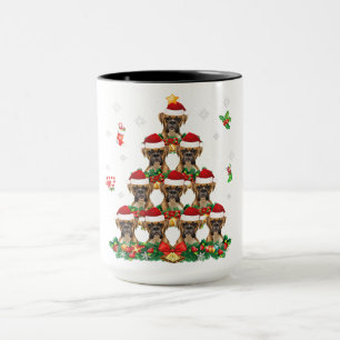 Boxer Hund Weihnachtsbaum Santa Hut Frohe Weihnach Tasse