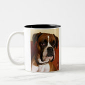 Boxer-Hund Zweifarbige Tasse (Links)