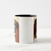 Boxer-Hund Zweifarbige Tasse (Mittel)