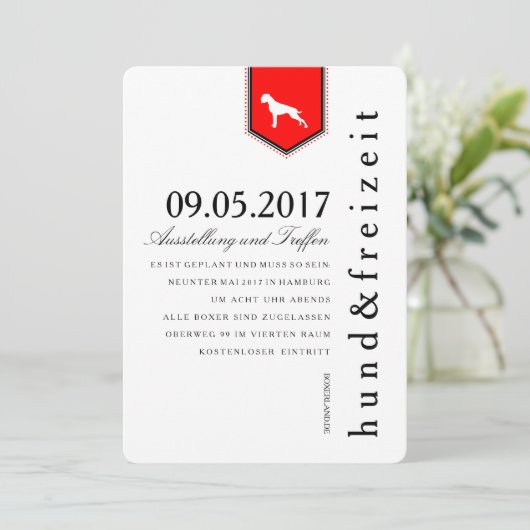 Boxer Hunde Einladung (Stehend Vorderseite)