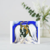 Boxer-Hunde-Engel Postkarte (Stehend Vorderseite)