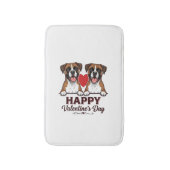Boxer Hunde Frohen Valentinstag Vintage Badematte (Vorderseite Vertikal)