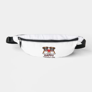 Boxer Hunde Frohen Valentinstag Vintage Bauchtasche