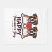 Boxer Hunde Frohen Valentinstag Vintage Fleecedecke (Vorderseite (Horizontal))