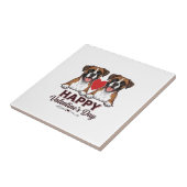 Boxer Hunde Frohen Valentinstag Vintage Fliese (Seite)