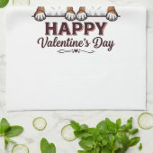 Boxer Hunde Frohen Valentinstag Vintage Geschirrtuch (Gefaltet)