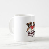 Boxer Hunde Frohen Valentinstag Vintage Kaffeetasse (Vorderseite Links)