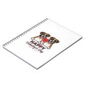 Boxer Hunde Frohen Valentinstag Vintage Notizblock (Linke Seite)