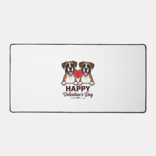 Boxer Hunde Frohen Valentinstag Vintage Schreibtischunterlage