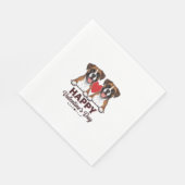 Boxer Hunde Frohen Valentinstag Vintage Serviette (Ecke)