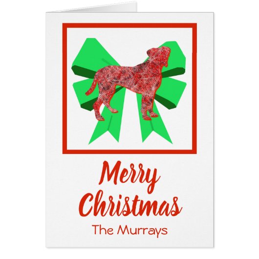Boxer Hunde Niedlicher Weihnachtshund & Green Bow (Vorne)