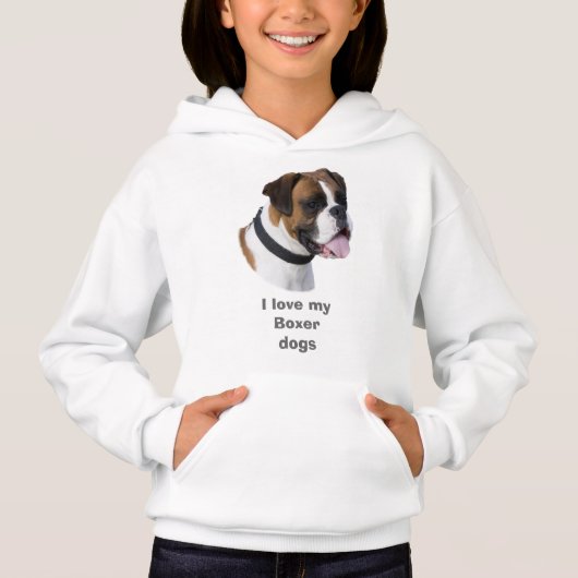Boxer Hunde Portrait Foto Hoodie (Vorderseite)