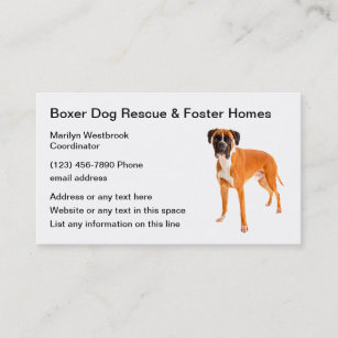 Boxer Hunde retten und Zuhause fördern Visitenkarte