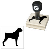 Boxer-Hunde-Silhouette mit natürlichen Ohren Gummistempel (Stempel)