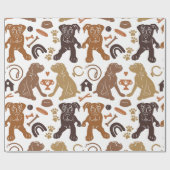 Boxer-Hunde-Silhouette nahtlos Muster Geschenkpapier (Flach)