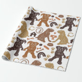 Boxer-Hunde-Silhouette nahtlos Muster Geschenkpapier (Ungerollt)