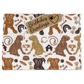 Boxer-Hunde-Silhouette nahtlos Muster Große Geschenktüte (Vorderseite)