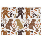 Boxer-Hunde-Silhouette nahtlos Muster Große Geschenktüte (Rückseite)