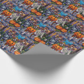 Boxer Hunde Trick-or-Treating in Halloween-Kostüme Geschenkpapier (Ecke)