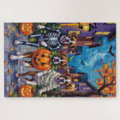 Boxer Hunde Trick-or-Treating in Halloween-Kostüme Puzzle (Horizontal)