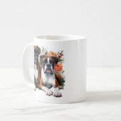 Boxer Hunde unter den Blume Kaffeetasse (Vorderseite Links)