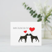 Boxer Hunde Valentinstag mit Haustieren Postkarte (Stehend Vorderseite)