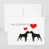 Boxer Hunde Valentinstag mit Haustieren Postkarte (Vorne/Hinten)