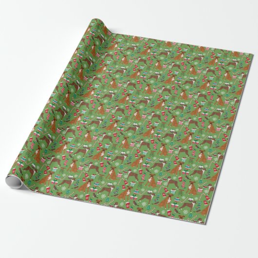Boxer Hunde Weihnachtsgeschenk Wraps Geschenkpapier (Ungerollt)