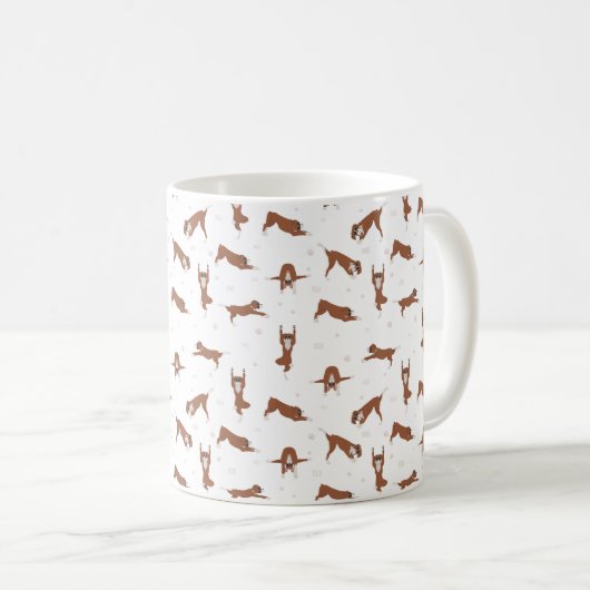 Boxer-Hunde-Yoga-Pose Kaffeetasse (VorderseiteRechts)