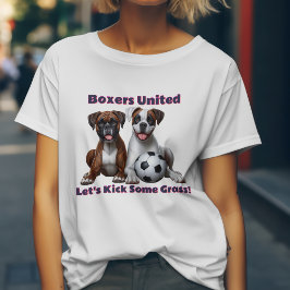 Boxer Hunde zusammen. Lass uns etwas Gras schlagen T-Shirt