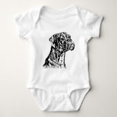 Boxer-Hundebaby-Shirt Baby Strampler (Vorderseite)