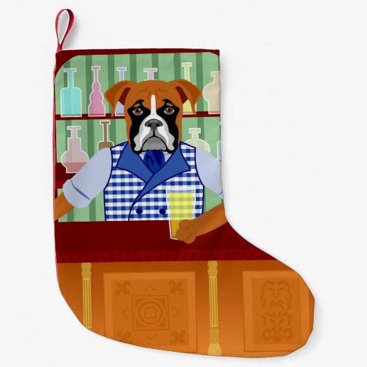 Boxer-Hundebier-Kneipe Kleiner Weihnachtsstrumpf (Vorderseite)