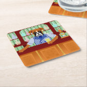 Boxer-Hundebier-Kneipe Rechteckiger Pappuntersetzer (angewinkelt)