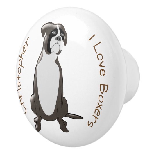 Boxer-Hundeentwurf Keramikknauf (Rechts)