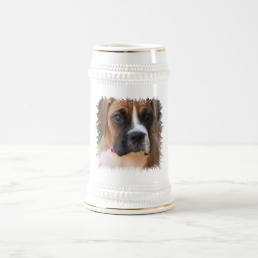 Boxer-Hundeentwurfs-Bier Stein Bierglas (Mittel)