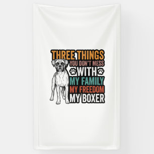 Boxer-Hundefamilie Freiheit Vintage-Shirt-Design_1 Banner