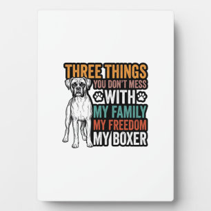 Boxer-Hundefamilie Freiheit Vintage-Shirt-Design_1 Fotoplatte