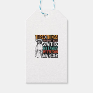 Boxer-Hundefamilie Freiheit Vintage-Shirt-Design_1 Geschenkanhänger
