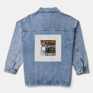 Boxer-Hundefamilie Freiheit Vintage-Shirt-Design_1 Jeansjacke