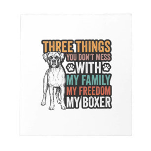 Boxer-Hundefamilie Freiheit Vintage-Shirt-Design_1 Notizblock