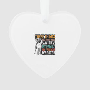 Boxer-Hundefamilie Freiheit Vintage-Shirt-Design_1 Ornament