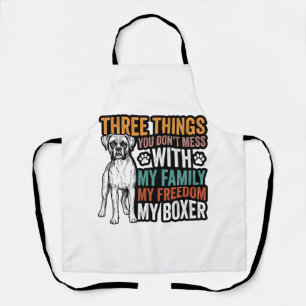 Boxer-Hundefamilie Freiheit Vintage-Shirt-Design_1 Schürze