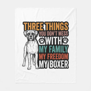 Boxer-Hundefamilienfreiheit Vintage-Shirt-Design_1 Fleecedecke