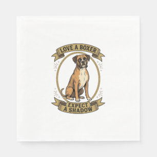 Boxer-Hundefan-Shirt Vintage-Gravur Lustiges Haust Serviette
