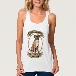Boxer-Hundefan-Shirt Vintage-Gravur Lustiges Haust Tank Top
