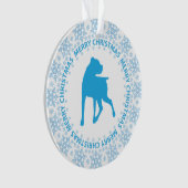 Boxer-Hundefrohe Weihnacht-Schneeflocke-Verzierung Ornament (Vorderseite)