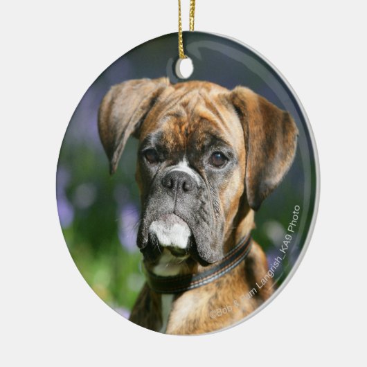 Boxer-HundeHeadshot Keramikornament (Links)